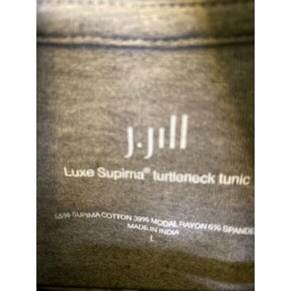 J. Jill Luxe Supima Turtleneck Tunic Heather Grey Size Large - Picture 4 of 6